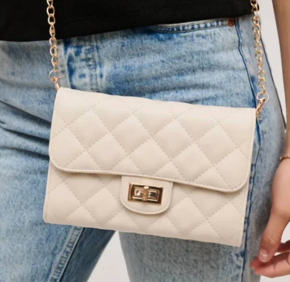 NEW URBAN EXPRESSIONS women's winona quilted crossbody bag in ivory